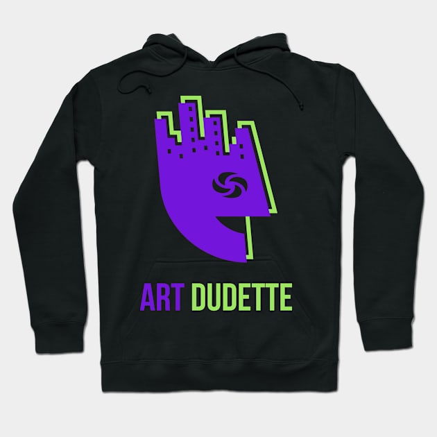 Art Dudette In Purple And Lime Hoodie by yourartdude